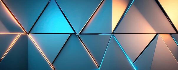 Poster - Minimal symmetry idea. Abstract geometric triangle pattern with dynamic colors and modern design.
