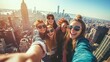 © Maftuh - Friends taking a selfie in NYC with skyscrapers in the background