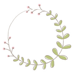 Wall Mural - leafy doodle frame design element
