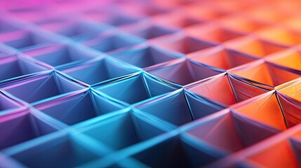 Poster - Vivid gradient concept. Colorful geometric pattern with a 3D effect, creating a vibrant visual texture.