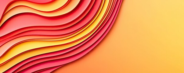 Poster - Vivid gradient concept. Vibrant paper layers in warm colors, creating a dynamic modern background for designs.