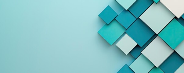 Poster - Vivid gradient concept. Abstract geometric shapes in soothing blue tones for modern design projects.