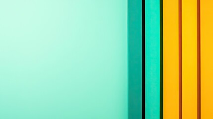 Aufkleber - Symmetry gradient concept. A vibrant abstract background with teal and orange vertical lines inviting creativity.