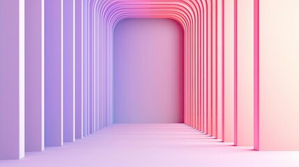 Aufkleber - Symmetry gradient concept. A modern abstract corridor with colorful lighting and smooth lines for creative backgrounds.