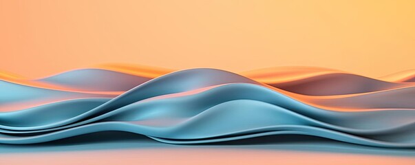 Aufkleber - Symmetry gradient concept. Abstract waves of blue and orange, creating a soothing visual flow.