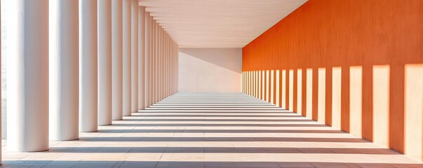 Poster - Minimal symmetry idea. A modern architectural space featuring a symmetrical design with bold color contrasts.