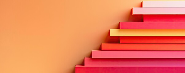 Poster - Symmetry gradient concept. Vibrant layers of color creating a visually appealing abstract design.