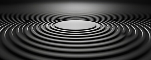 Aufkleber - Minimal symmetry idea. Abstract design featuring concentric waves radiating from a central circular shape.