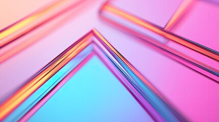 Poster - Minimal symmetry idea. Abstract geometric design with vibrant colors and reflective surfaces for modern visuals.