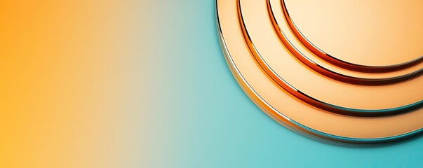 Aufkleber - Symmetry gradient concept. A vibrant abstract design featuring layered circular shapes with a gradient background.