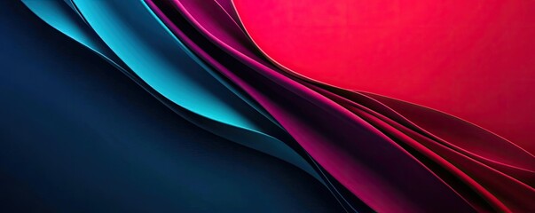Poster - Vivid gradient concept. Colorful abstract waves creating a stunning visual display for design projects.