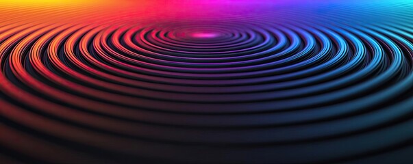 Poster - Vivid gradient concept. Abstract ripples in vibrant colors create a mesmerizing wave pattern.