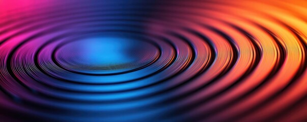 Poster - Vivid gradient concept. Vibrant ripples showcasing a stunning fusion of blue and orange tones.
