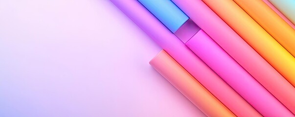 Poster - Vivid gradient concept. Colorful rolls of paper creating an abstract background with vibrant gradients and textures.