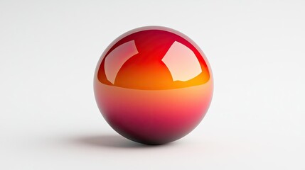 Poster - Vivid gradient concept. A vibrant glossy sphere showcasing a gradient of red and orange hues for design purposes.