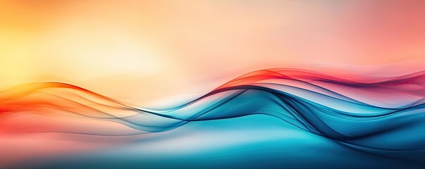 Poster - Cloudy abstract background concept. Colorful abstract waves creating a serene and tranquil background for design projects.