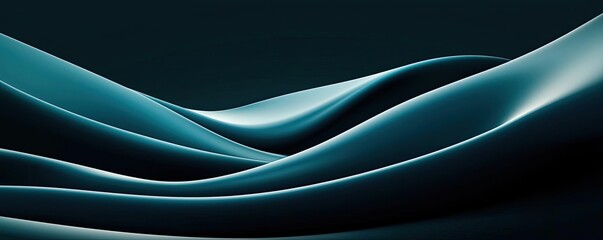 Poster - Cloudy abstract background concept. Abstract waves of blue silk fabric creating a smooth, flowing visual texture.