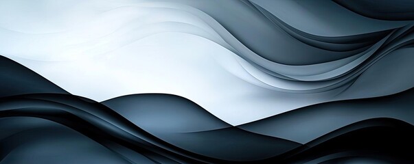 Poster - Cloudy abstract background concept. Abstract waves in black and white create a smooth, calm background for various designs.