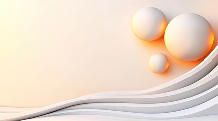 Poster - Blurred abstract background idea. Abstract design featuring smooth waves with spherical shapes and soft lighting effects.