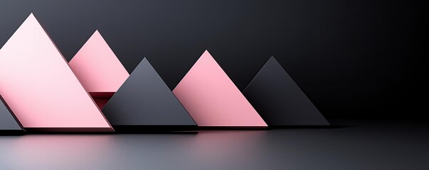 Poster - Triangle abstract background concept. Colorful geometric shapes on a dark background, perfect for modern design projects.
