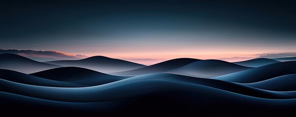 Poster - Cloudy abstract background concept. Serene abstract landscape with gentle rolling waves under a soft twilight sky.
