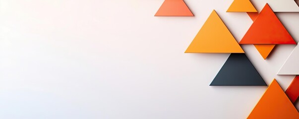 Poster - Triangle abstract background concept. Colorful geometric shapes arranged artistically on a white background.
