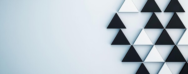 Poster - Triangle abstract background concept. Abstract geometric triangles in black and white create a modern aesthetic.