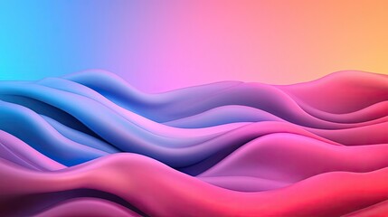 Poster - Blurred abstract background idea. A vibrant wave pattern blending pink, blue, and orange colors, perfect for modern designs.