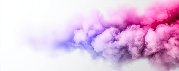 Aufkleber - Blurred abstract background idea. Colorful smoke trail in pink and purple against a white background, artistic and dynamic.