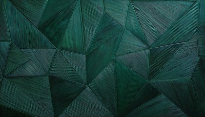Aufkleber - geometric green abstract pattern with linear texture, dynamic triangular shapes for modern graphic design and artistic background wallpaper banner