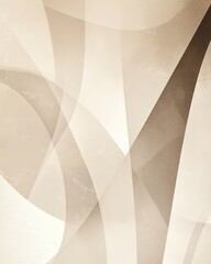 Poster - Abstract Minimalist Beige and Brown Textured Geometric Background with Overlapping Curves and Lines.