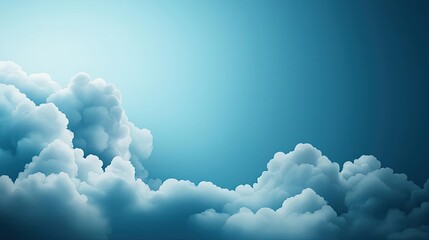 Poster - Cloudy abstract background concept. A calming blue sky with soft, fluffy clouds creating a serene atmosphere.