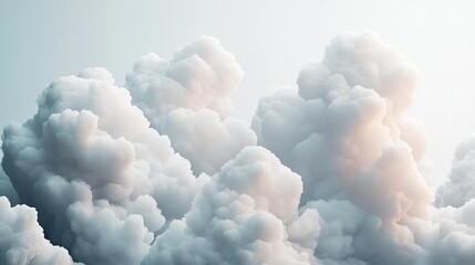Poster - Cloudy abstract background concept. Fluffy clouds in a bright blue sky, showcasing the beauty of nature and the atmosphere.