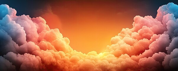 Wall Mural - Cloudy abstract background concept. A vibrant sunset illuminating colorful clouds in a stunning sky.