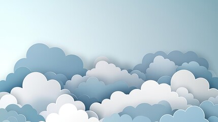 Poster - Cloudy abstract background concept. Stylized representation of blue and white clouds on a soft background.