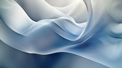 Poster - Cloudy abstract background concept. Soft, flowing abstract fabric texture in serene blue and white hues.