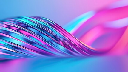 Poster - Blurred abstract background idea. Vibrant abstract wave of colorful wires in a futuristic digital style.