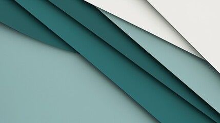 Poster - Triangle abstract background concept. Layered paper textures in shades of teal and white create a modern background effect.