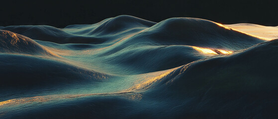 Poster - Exploration of textured abstract landscapes with flowing surfaces and captivating patterns