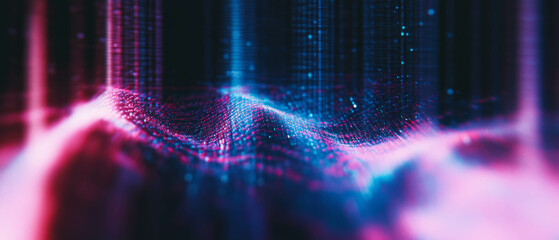 Poster - Abstract representation of sound waves with vivid color patterns and visual vibrations