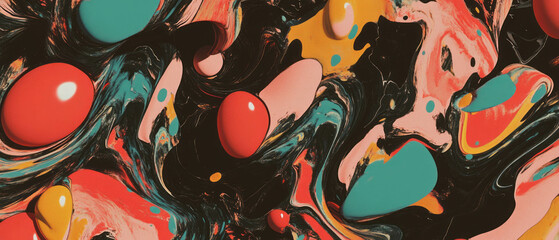 Poster - Intriguing abstract pattern featuring a colorful swirl and captivating shapes