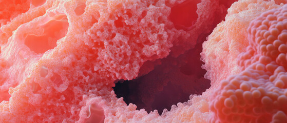 Poster - Exploration of microscopic textures revealing intricate patterns in vibrant hues