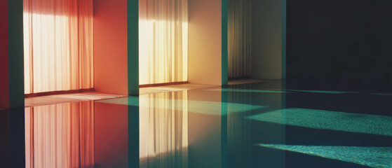 Aufkleber - Exploring simplicity and clarity in abstract composition with vivid reflections