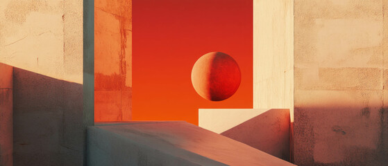 Poster - Vibrant abstract composition featuring geometric shapes and harmonious color blends