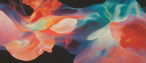 Aufkleber - Dynamic interplay of colorful abstract forms in a fluid motion