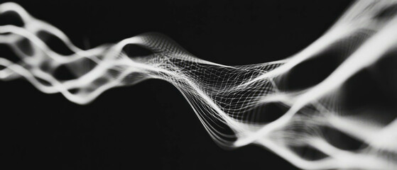 Poster - Complex network of intersecting abstract lines flowing seamlessly in space