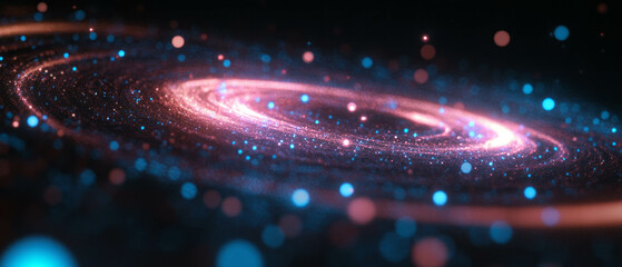 Aufkleber - Dynamic movement of abstract particles in a cosmic dance of vibrant colors