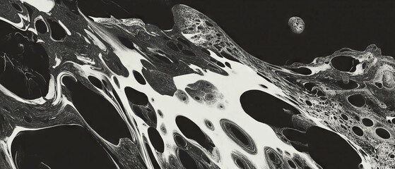 Poster - Complex abstract patterns showcasing intricate details in a darkened background