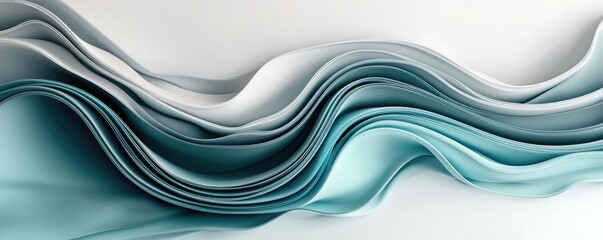 Poster - Cloudy abstract background concept. Abstract wave patterns in soft shades of blue and white create a serene visual experience.