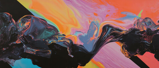 Aufkleber - Exploration of time and memory through abstract forms and vibrant colors